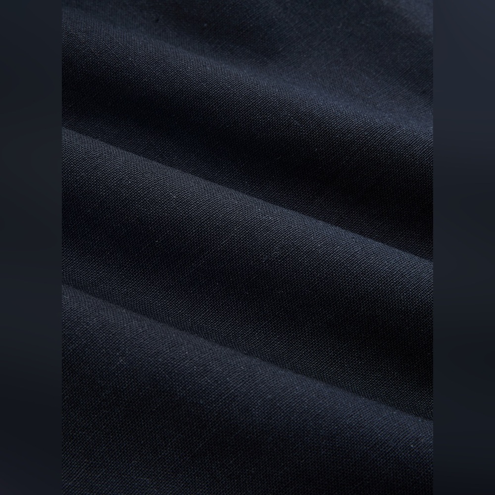 Commense Navy Sleeveless Midi Dress with Brown Tie Belt - Picture 3 of 4